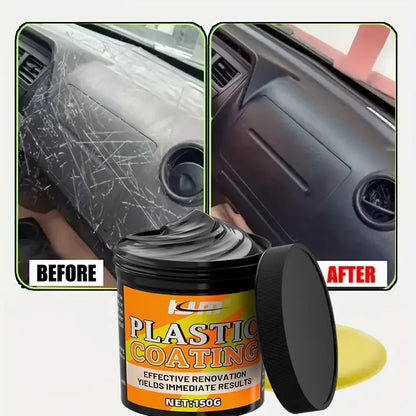 Black Car Interior Repair Wax - Tire Shine and Plastic Repair, Long-Lasting Glossy Coating for Dashboard and Steering Wheel