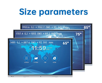 65 75 86 Inch Smart Tv for Classroom and Conference, Digital Electronic Whiteboard 4K HD Touch Screen Interactive Board On Wheel