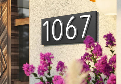 Custom Modern House Number Sign Matte Acrylic Address Digit Sign Outdoor Waterproof Plaques Large Vertical & Horizonta Door Sign