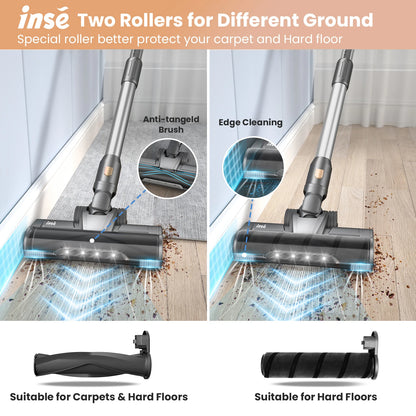 Inse S9 cordless vacuum cleaner, 75KPa, 1L tank, LED display, ideal animal hair and Carpet