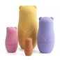 1setMontessori Nesting Dolls Toy Russian Matryoshka Doll Educational Toys for Children Silicone Stacking Blocks Doll Inside Doll