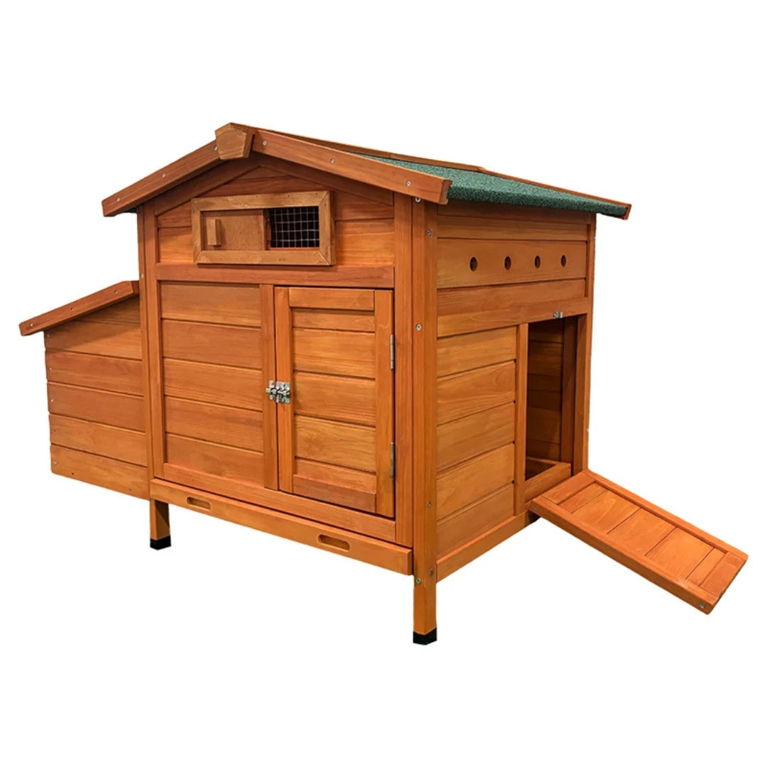 Chicken Coop on Stilts with Wooden Laying Nest Protects Chickens from Predators, Raised Nest, Easy to Clean