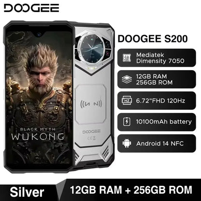 Global Version DOOGEE S200 5G Rugged Phone 6.72" 120Hz Display 12GB 256GB 100MP AI Main Camera 10100mAh Battery NFC Smartphone