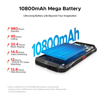 Global Version DOOGEE S118 Pro 5G Rugged Phone Dimensity 7050 10800mAh Battery 6.6'' FHD 120Hz 8GB RAM 512GB ROM Cell Phone NFC