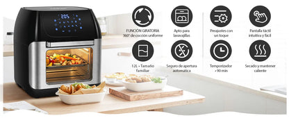 12L Air Fryer, Multifunction Air Oven, 6 Accessories, Dishwasher Safe, Led Touch Screen, Bpa Free, 1500W
