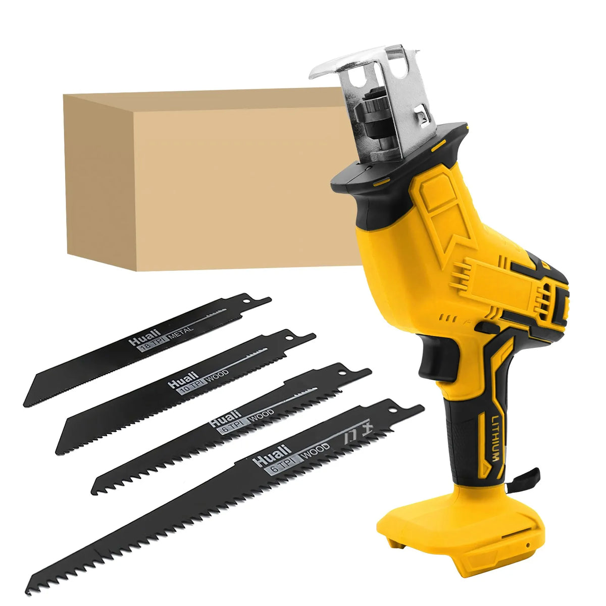 150mm Electric Reciprocating Saw Chainsaw With 4PCS Saw Blade Household Multi-functional Small Metal Power Tools For Dewalt 20V Battery