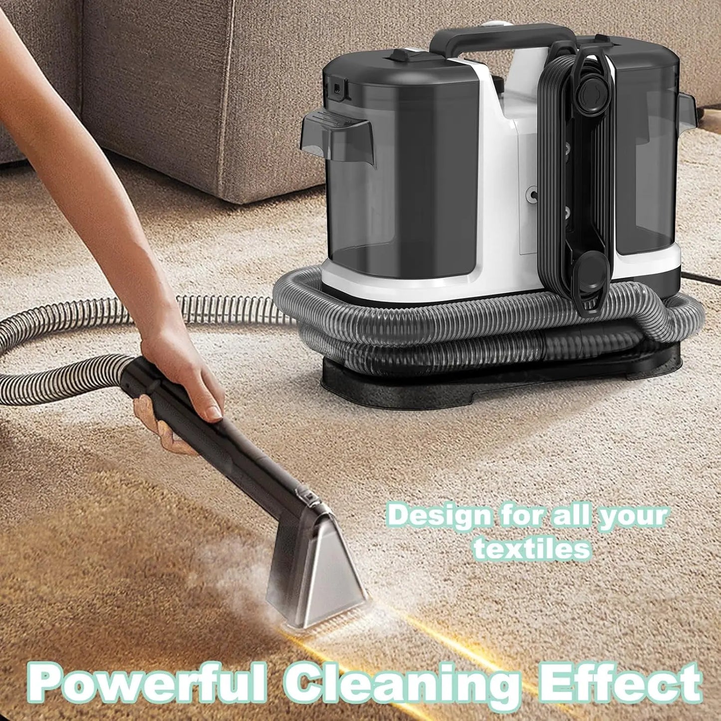 Spot Cleaner Handheld Carpet Cleaner for Sofa Curtain Pet Hair Spray Suction Integrated Machine Clean Machine