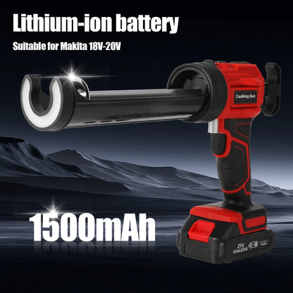 Cordless Electric Caulking Gun, Glass Sealant Gun for Door & Window, Compatible with Makita 18V Lithium Battery