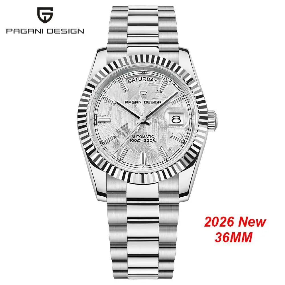 New PAGANI DESIGN 2026 watch, moon phase, luxury, gold, quartz, sport man, VK63, waterproof, sapphire glasses, anti-reflective, wristwatch, luminous ceramic glasses, stainless steel