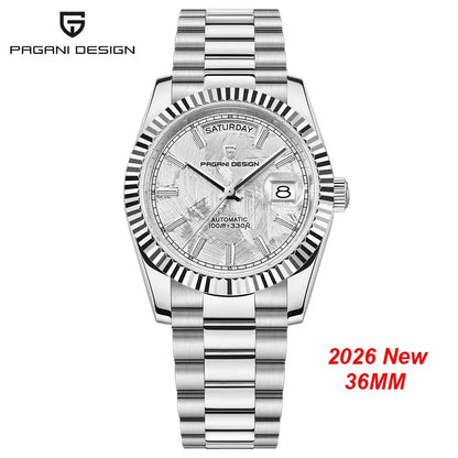 New PAGANI DESIGN 2026 watch, moon phase, luxury, gold, quartz, sport man, VK63, waterproof, sapphire glasses, anti-reflective, wristwatch, luminous ceramic glasses, stainless steel