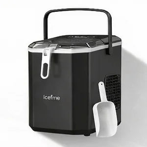 LOEFME Portable Ice Maker 12kg/24h 9 Ice Cubes in 6-13 Min LED Display with Adjustable Ice Size 1.4L Water Tank for Home