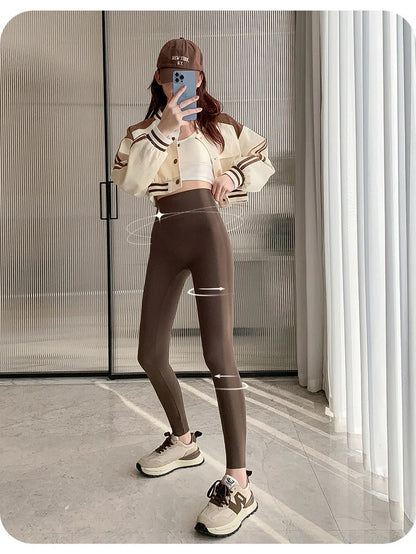 BIVIGAOS Summer Seamless Skin Feel Ultrathin Shark Leggings Women High Waist Tight Leggings Multicolor Sport Fitness Leggings