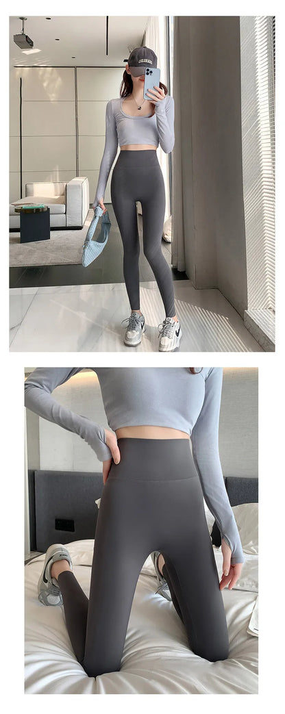 BIVIGAOS Summer Seamless Skin Feel Ultrathin Shark Leggings Women High Waist Tight Leggings Multicolor Sport Fitness Leggings