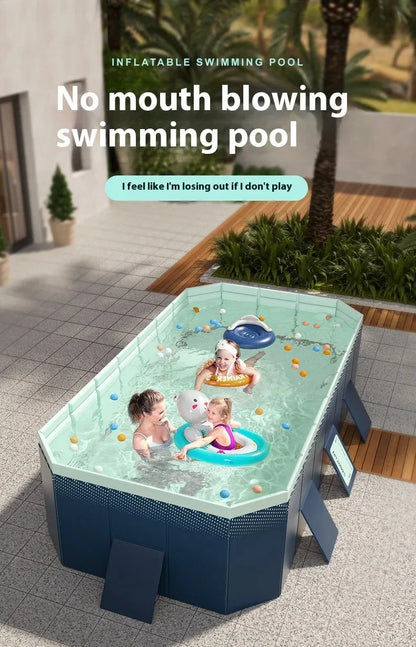 2.53m Portable Non-Inflatable Outdoor Pools Large Foldable Swimming Pool for Family Kids Adults Pets Water Play