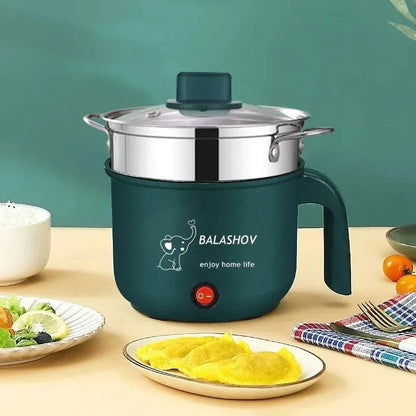 220V Mini Electric Cooker Multi-functional Cooking Pot Non-stick Frying Pan Ramen Dormitory Small Electric Hot Pot Cute Cartoon