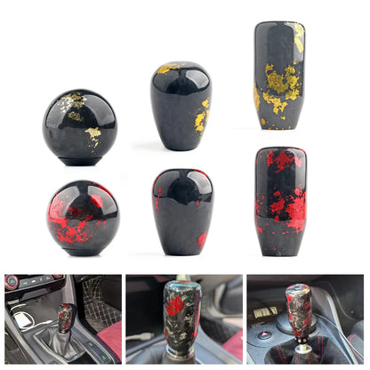 JDM Style Racing Forged Fiber Gear Shift Knob Cylindrical And Spherical Shift Knob For Most Car Decorations Accessories