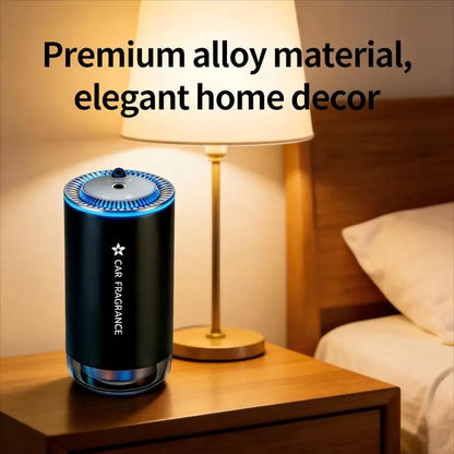 Car Intelligent Fragrance Machine, Automatic Spraying Function, Aluminum Alloy, Starry-Sky Ambient Light, Suitable for Car and Home