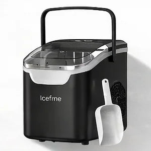 LOEFME Portable Ice Maker 12kg/24h 9 Ice Cubes in 6-13 Min LED Display with Adjustable Ice Size 1.4L Water Tank for Home