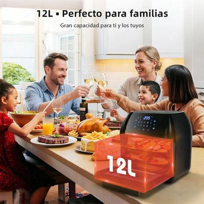 12L Air Fryer, Multifunction Air Oven, 6 Accessories, Dishwasher Safe, Led Touch Screen, Bpa Free, 1500W