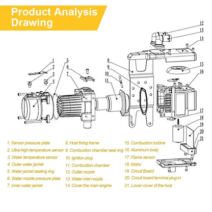 12V 6KW Diesel Heater One/Two-Way Remote Control LCD Switch Parking Heater Brushless Water Pump Diesel Heating for Car Van Trucks Engine Preheating