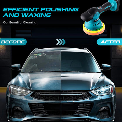 Podofo 8Gear Cordless Car Polisher Electric Polisher Auto Digital Display Car Waxing Polishing Machine Rust Removal Tool For Makita 18V Battery Pin