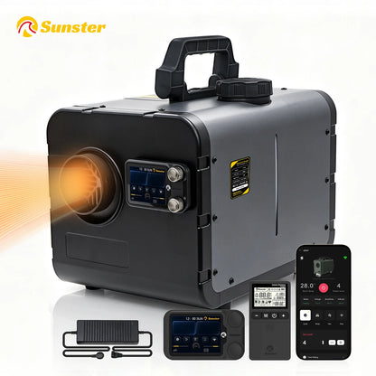 8KW Diesel Air Heater WiFi &Bluetooth App Control 12V/24V DC & 110-240V AC Dual Brushless Motor CO Monitor Remote Parking Heater