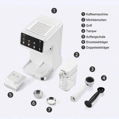 20 Bar Espresso machine with Automatic Milk Foaming System, All-in-One coffee maker machine for Latte, Cappuccino & Cold Brew