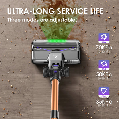 70 KPa/60-minute Cordless Vacuum Cleaner, 6-in-1 Handheld Vacuum Cleaner With LED Display, Upright Stick Vacuum Cleaner, Green Dust Detection Technology, Portable Vacuum Cleaner Suitable For Floors/Hard Surfaces