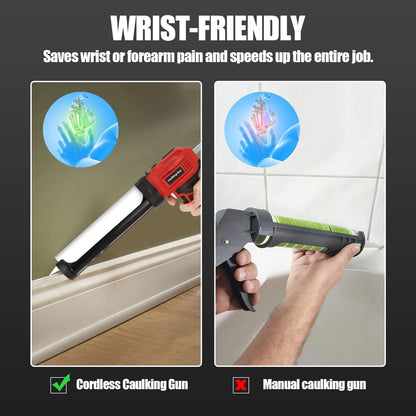 Cordless Electric Caulking Gun, Glass Sealant Gun for Door & Window, Compatible with Makita 18V Lithium Battery