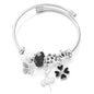 New Trendy Rhinestones Dragonfly Crystal Beaded Pendant Bracelet Stainless Steel 4 Colors Closure Bangles Women Bracelet Jewelry