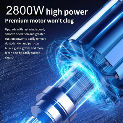 2800W Household Cylindrical Vacuum Cleaner, Multi-Cyclonic Filtration, Corded Vacuum for Hard Floors, Carpets, Pet Hair 15000PA