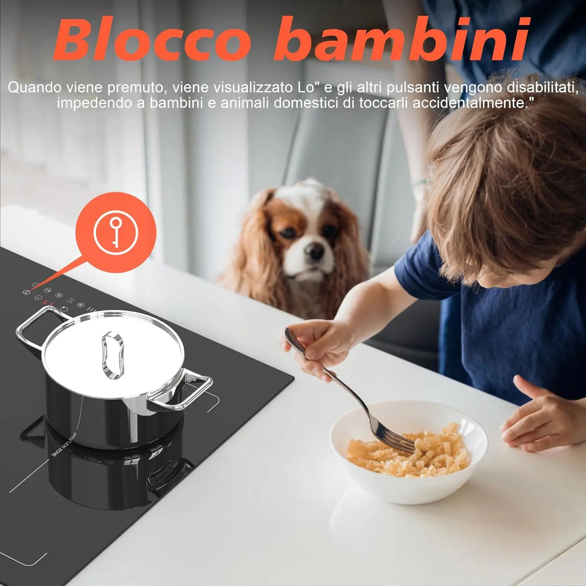 Karinear 4-Burner Induction Hob, 60cm Induction Hob Electric 3500W, Flex Zone, Plug-in Hob, 9 Power, Booster, Timer, 220V Plug