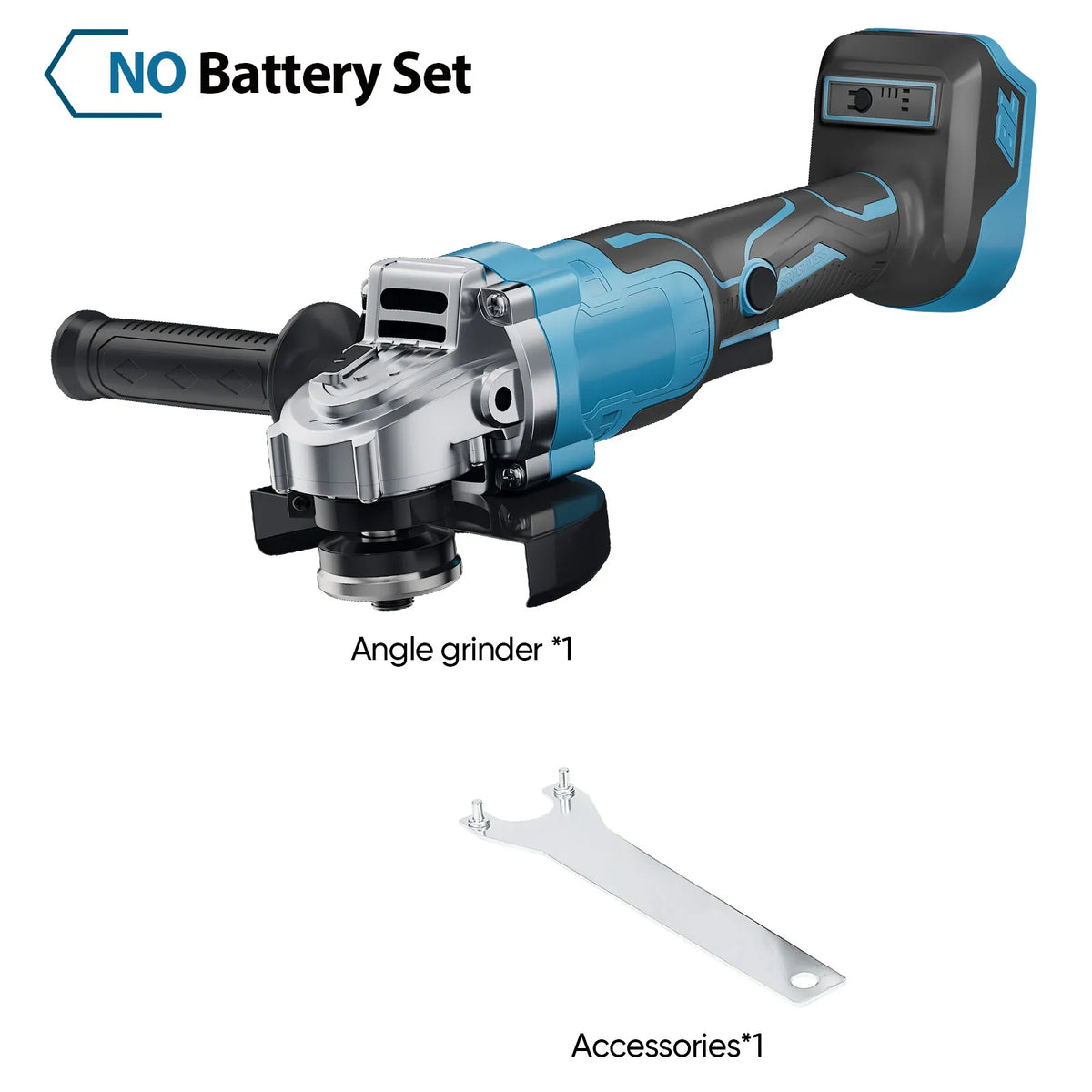 21V 125mm Brushless Angle Grinder 3-Speed Cordless Grinder Cutting Woodworking Electric Tool Suitable for Makita 21V Battery