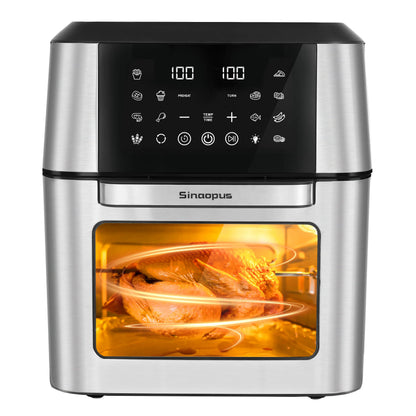 13L Air Fryer Kitchen Machine Oilless Cooker with LED Touch Control,Visible Window,Smart Hot Fryers Machine,Family Oven Size