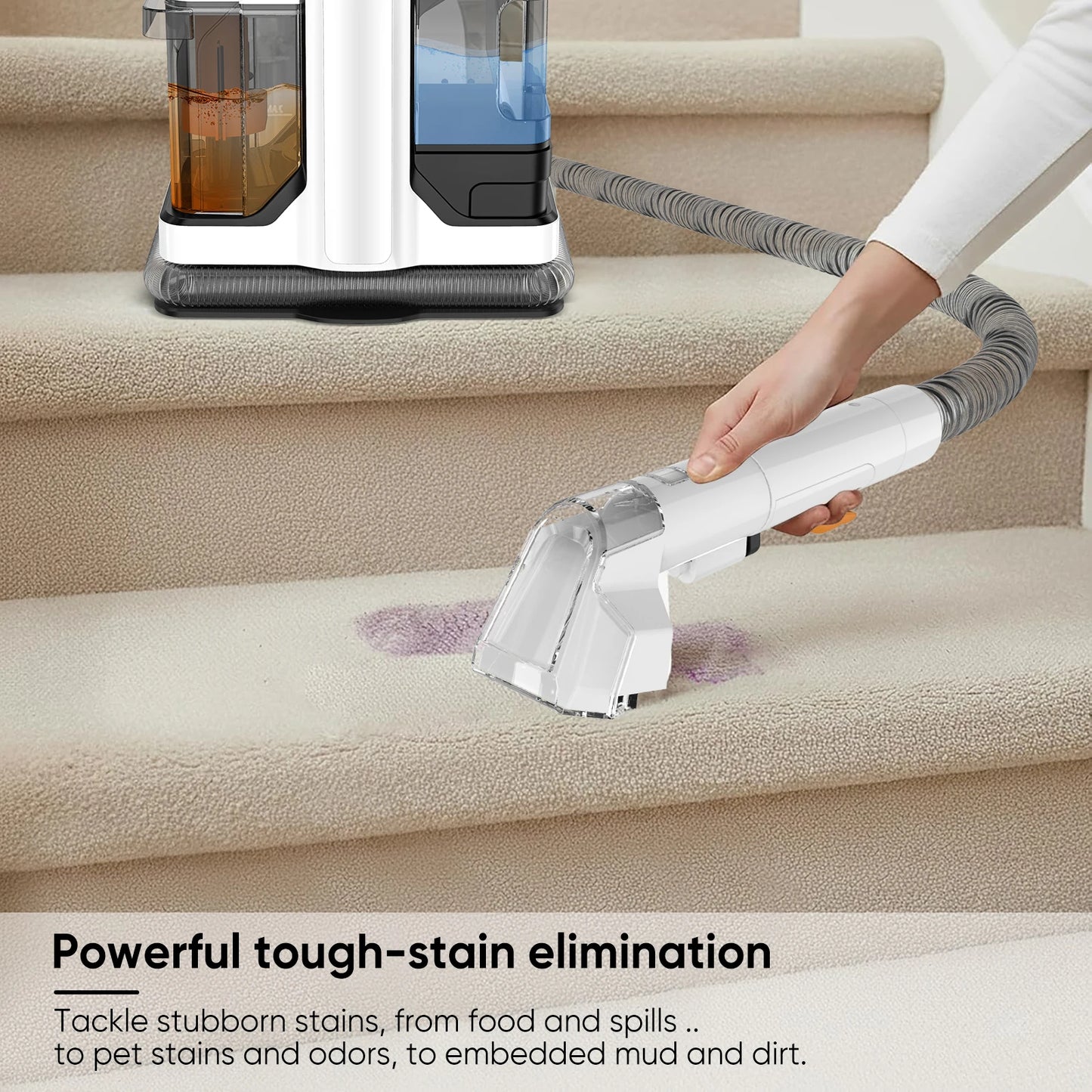 Portable Carpet Cleaner Machine 750W 15KPA Multifunctional Handheld Mite Remover Sofa Carpet Wet Cleaner for Sofa Car Seat