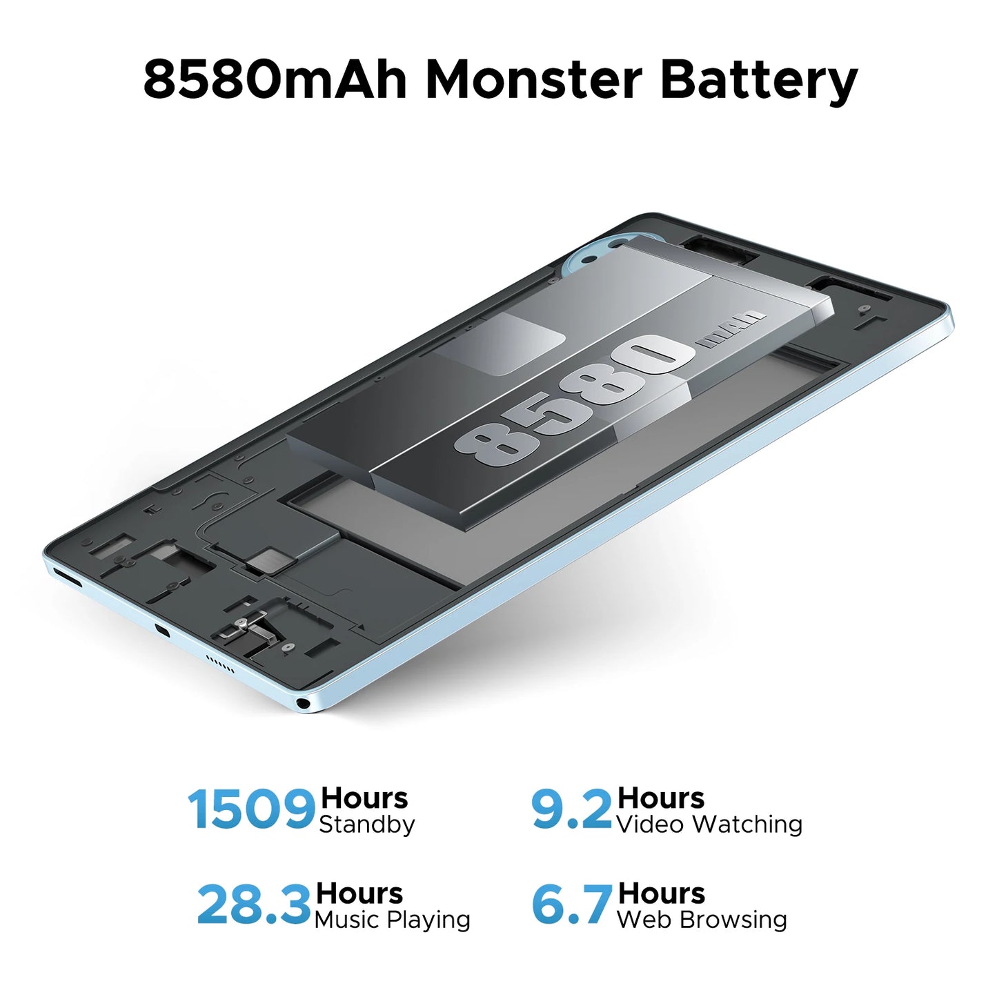 DOOGEE U11 Android 15 Tablet 11'' Ultra-clear 90Hz Display 4GB RAM 128GB ROM 8580mAh Battery Dual Speaker Supports Widevine L1