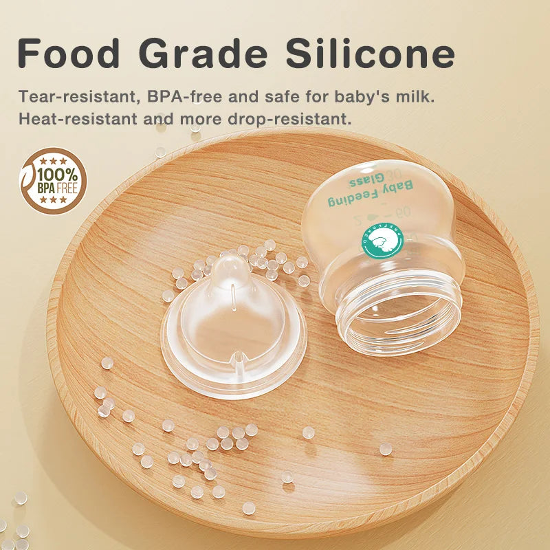 TOP Sale Baby Bottles Newborn Wide-caliber Nursing Glass Bottles Anti-flatulence Milk Feeding Bottles Infant 0-3 Month BPA Free