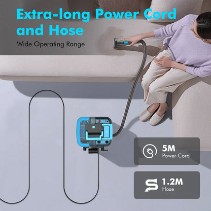 25KPA Washing Vacuum Cleaner, Portable Wired Rug Cleaner, Removable Stain Cleaner with Two Water Tanks, Wet and Dry Vacuum Cleaner