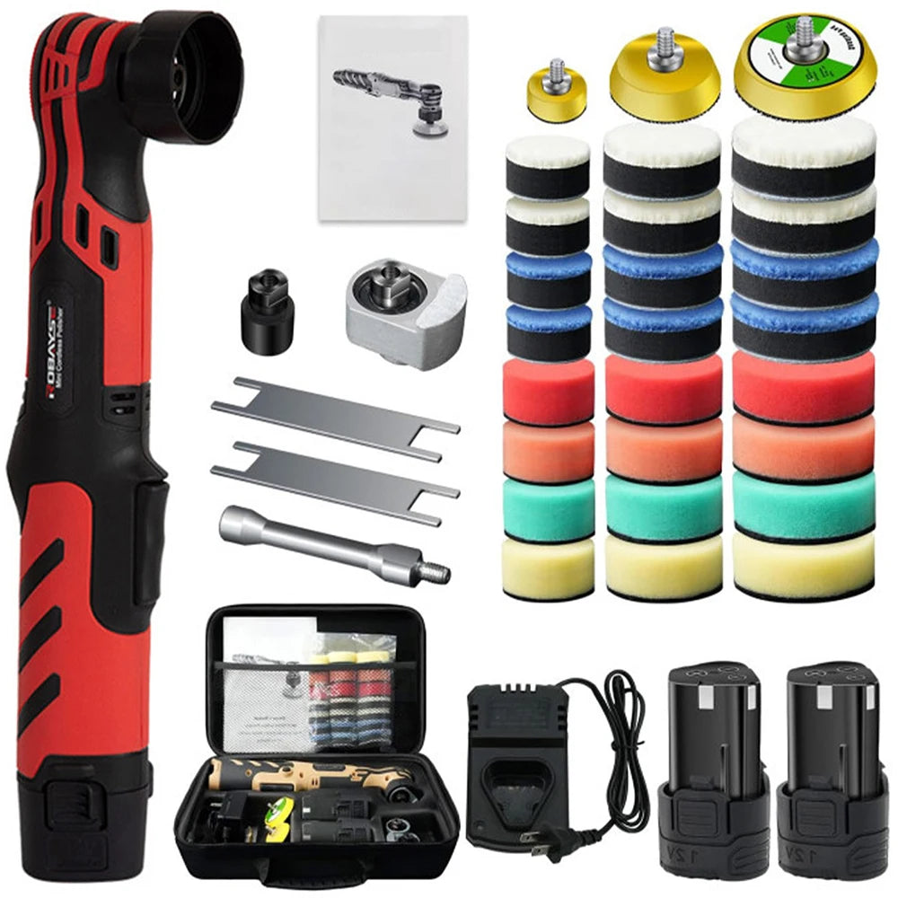 Cordless Mini Polisher,1/1.5/2Inch,DA&RO with Adjustment Speed, 2 Rechargeable Batteries,Car Detailing Micro Polisher
