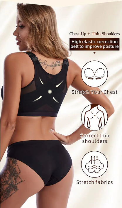 Large Size Front Closure Bra Wire Free Vest Brassiere Intimates Women's Push Up Bralette Underwear Female Unlined Bras Lingerie