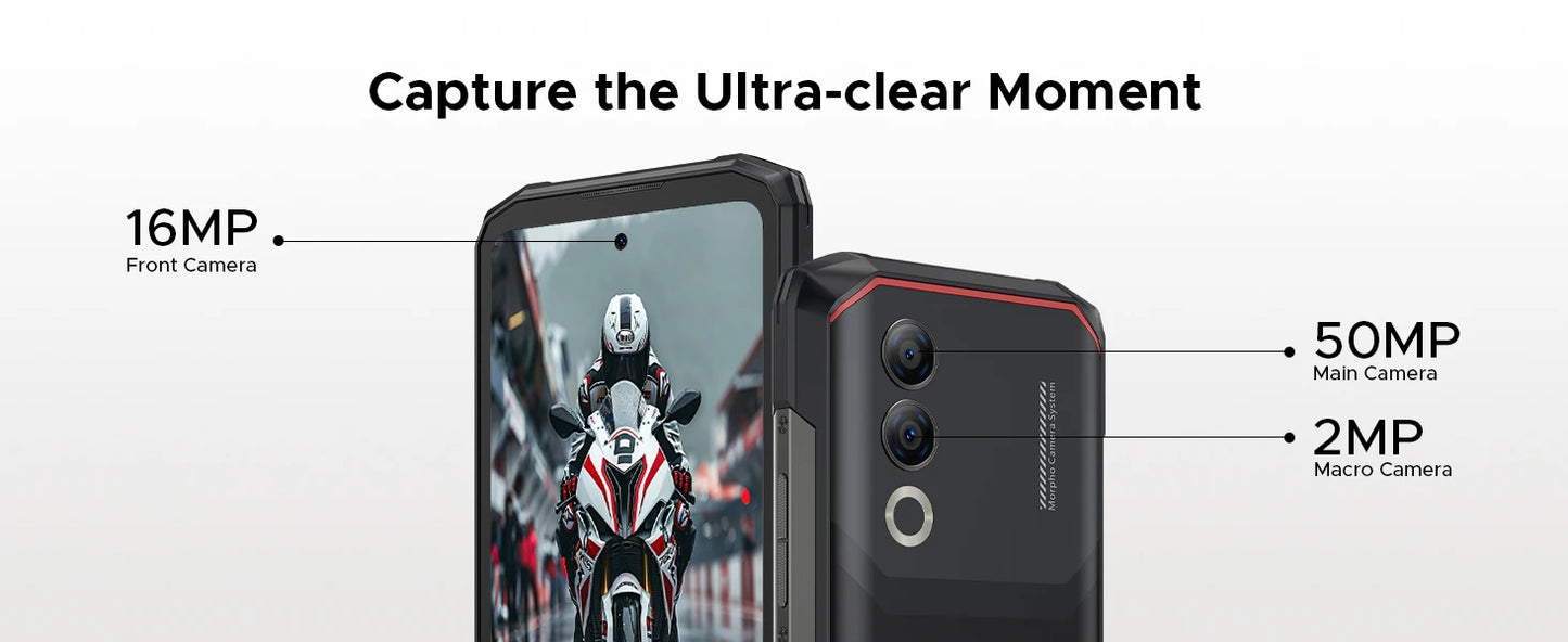 DOOGEE Blade20 Turbo 5G Rugged Phone Gemini Al 6.6'' Screen 10300mAh Battery 8GB 256GB 50MP Camera Android 15 NFC Mobile Phone