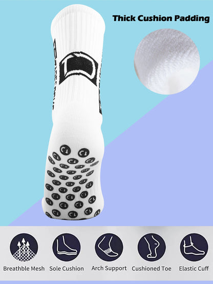 6 Pairs of football socks sports socks men's mid-calf socks silicone non-slip dot socks basketball yoga socks