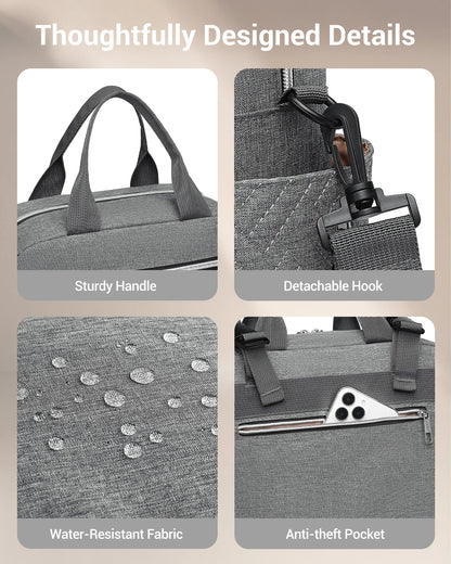 KONO Baby Diaper Bag, stylish and versatile for moms and dads, travel bag with insulated pockets for bottles and snacks