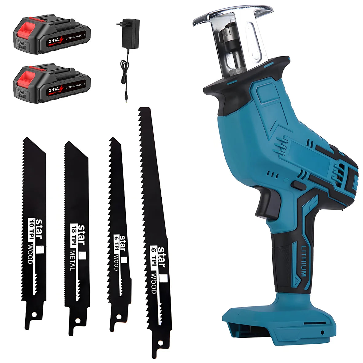 4000rpm Cordless Electric Reciprocating Saw Variable Speed Metal Wood Cutting Tool Electric Saw Suitable for Makita 18V Battery