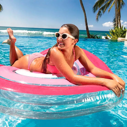 Pink Heart-Shaped Inflatable Float, 155X135Cm, Romantic Design, Resistant and Comfortable, for Pool and Beach