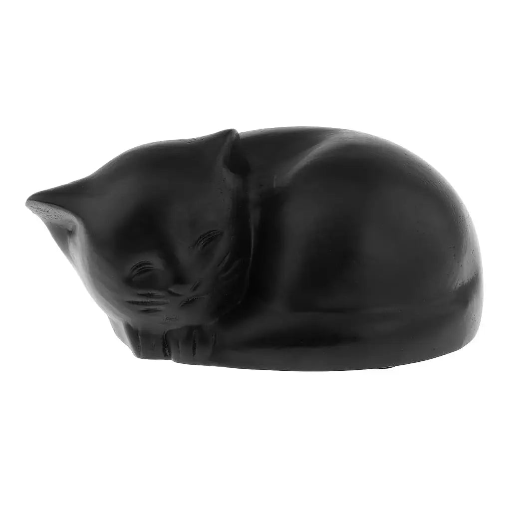 Wooden Cat Urn Pet Cremation Urn Organizer Sculpture for Ash Memorial Keepsake Box Memorial Pets Gift Supplies Storage Container