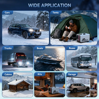 MUDIRO M-5S EVO-H Diesel Air Heater, CO Protection,Custom Alarm & Auto Shutoff, Whisper-Quiet, ±2°F Precision Temp, 5500m Auto-Adaptive Altitude,Smart LCD Bluetooth & Remote, Auto Start/Stop, for Car/Truck/RV/Boat/Tent/Bus/