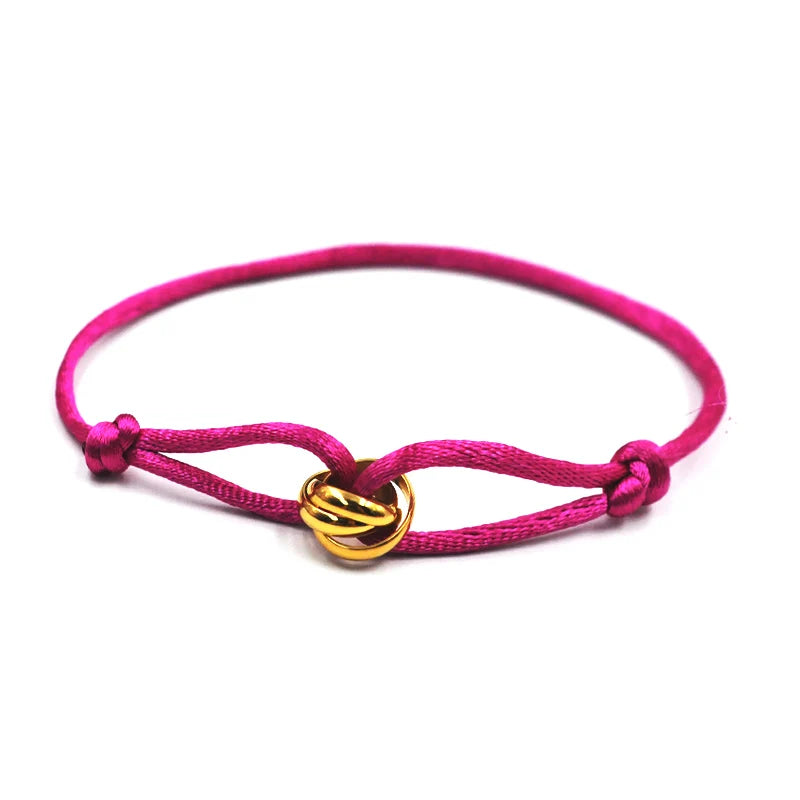 Zalman Wholesale GDS888 Luxury Unisex Bracelet 3 Metal Buckle Hand Chain Adjustable Men's Rope Bracelet for Women Jewelry Gifts