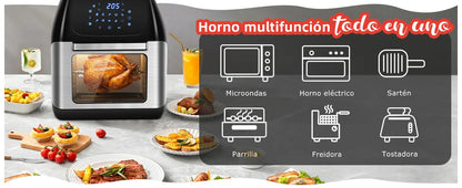12L Air Fryer, Multifunction Air Oven, 6 Accessories, Dishwasher Safe, Led Touch Screen, Bpa Free, 1500W