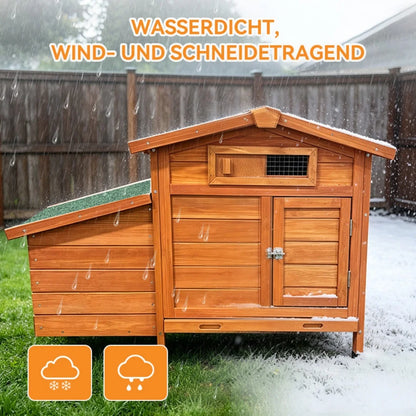 Chicken Coop on Stilts with Wooden Laying Nest Protects Chickens from Predators, Raised Nest, Easy to Clean